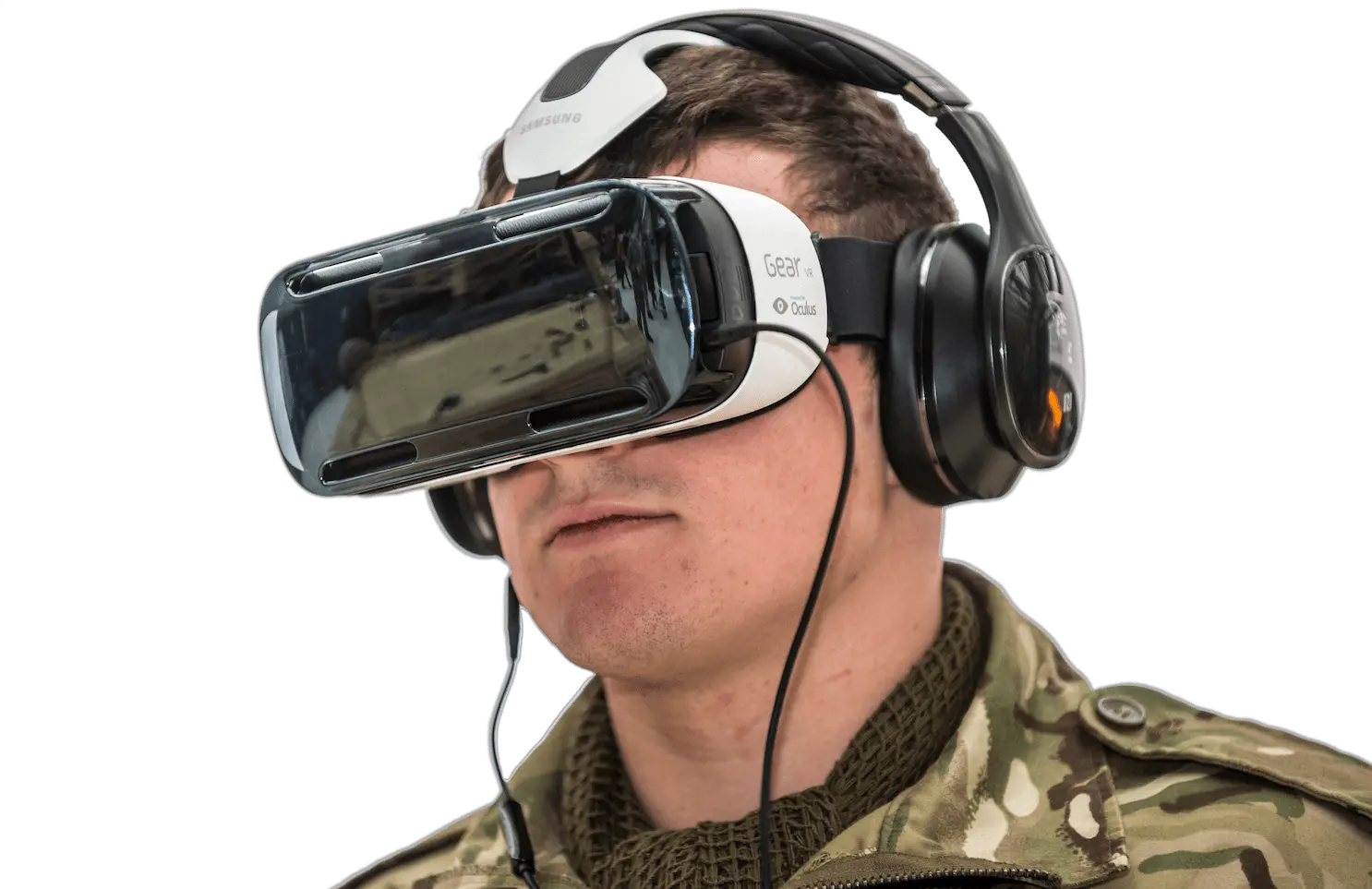  Solider Wearing A Vr Headset And Vr Soldier Png Vr Headset Png