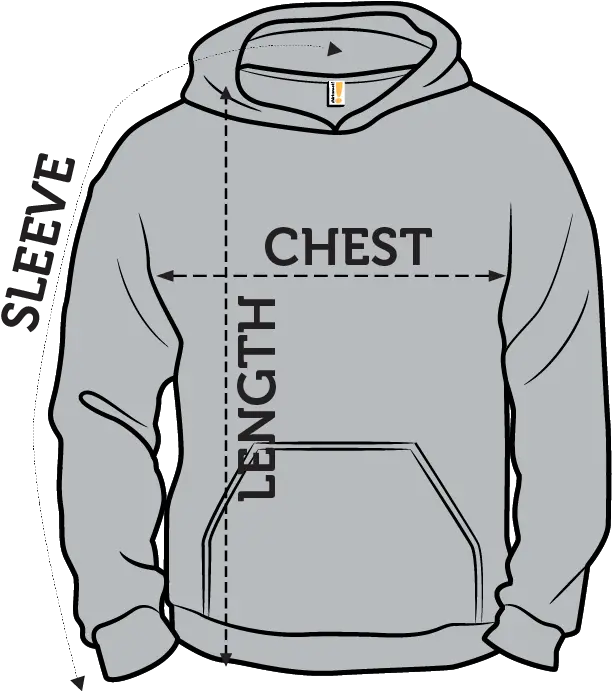  Shirtwoot Sizing Chart Measure Length Of Hoodie Png Hoodie Png