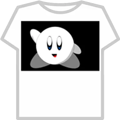  White Kirby Black Background Roblox Roblox Trash Gang T Shirt Png Kirby Transparent Background