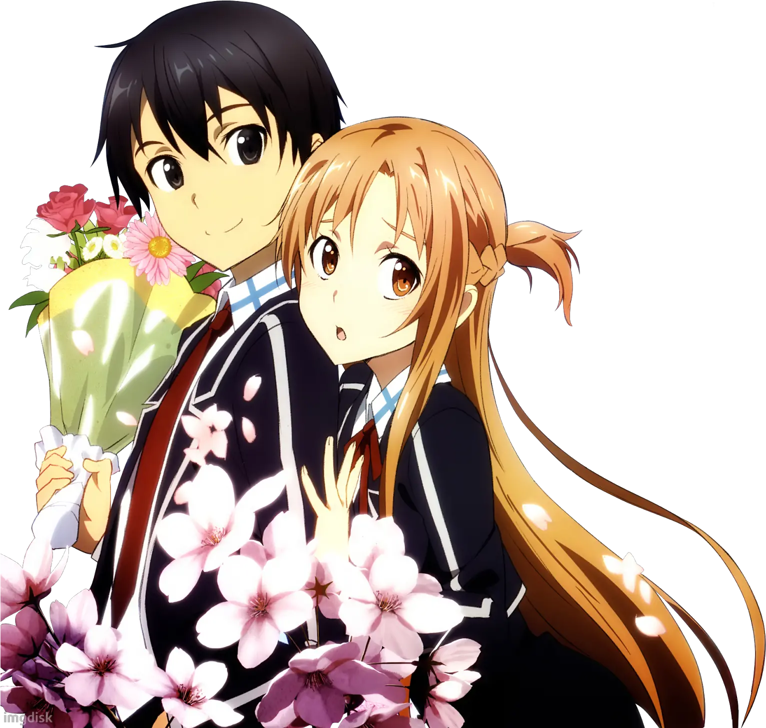  Download Asuna Kirito Leafa Sword Art Asuna And Kirito Sword Art Online Png Kirito Png