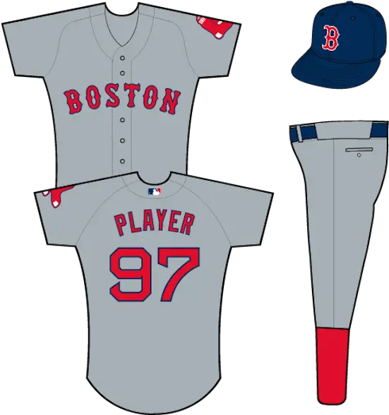  Boston Red Sox Gray Uniform Cleveland Indians Road Uniform Png Boston Red Sox Png