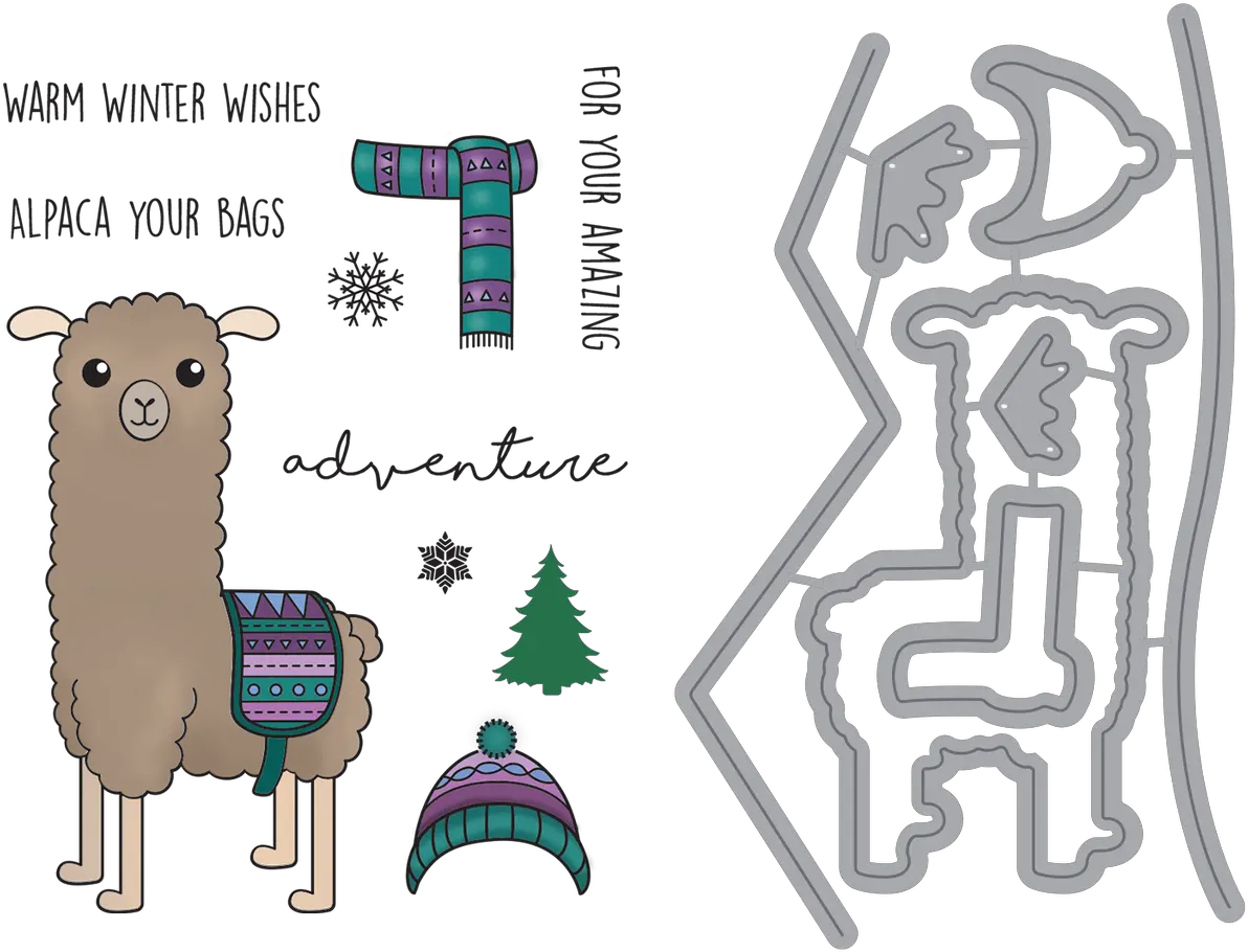  Alpaca Your Bags Stampu0026die Set Sheep Png Alpaca Png